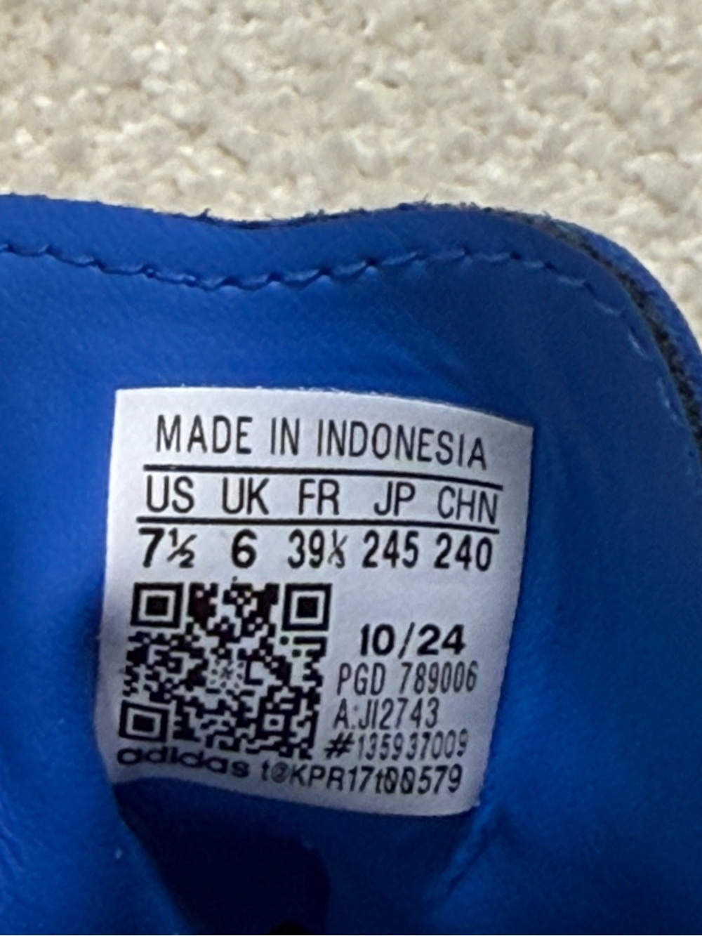 Adidas Sambae Sneakers Cloud White Silver Metallic Gum JI2743 Size 7.5 - Picture 7 of 10